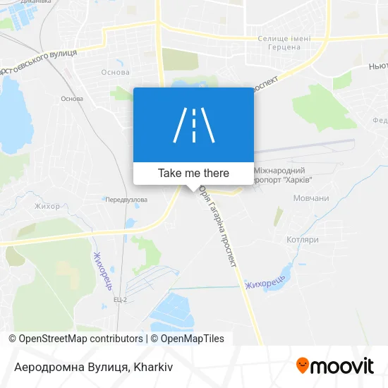 Карта Аеродромна Вулиця