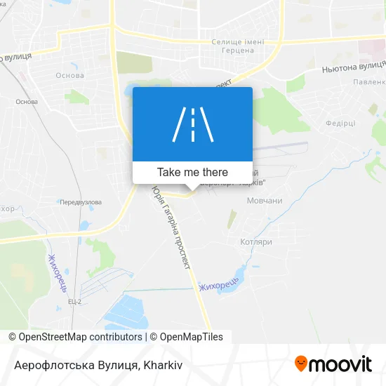 Карта Аерофлотська Вулиця