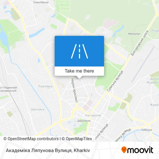 Карта Академіка Ляпунова Вулиця