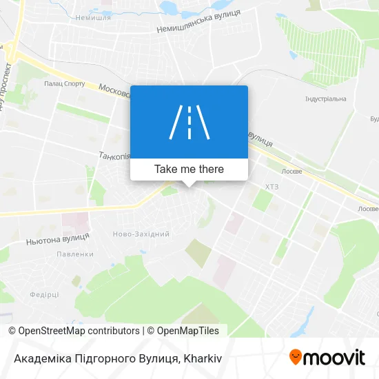 Карта Академіка Підгорного Вулиця