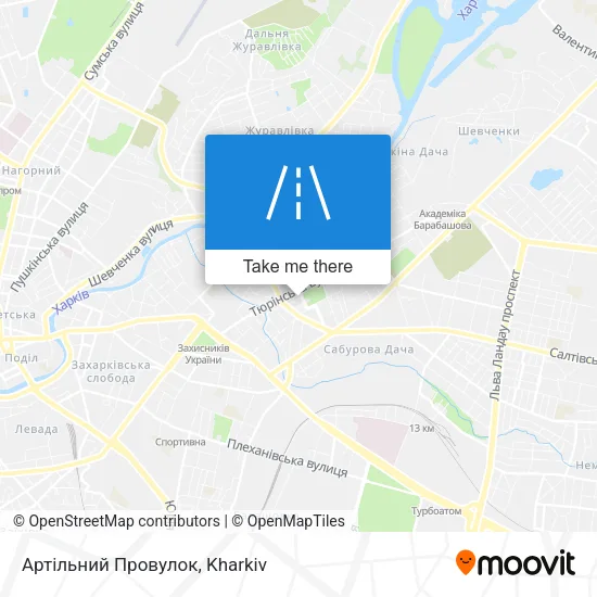Карта Артільний Провулок