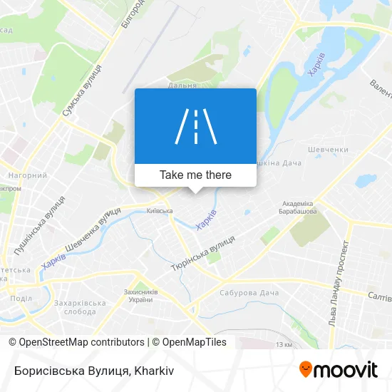 Карта Борисівська Вулиця