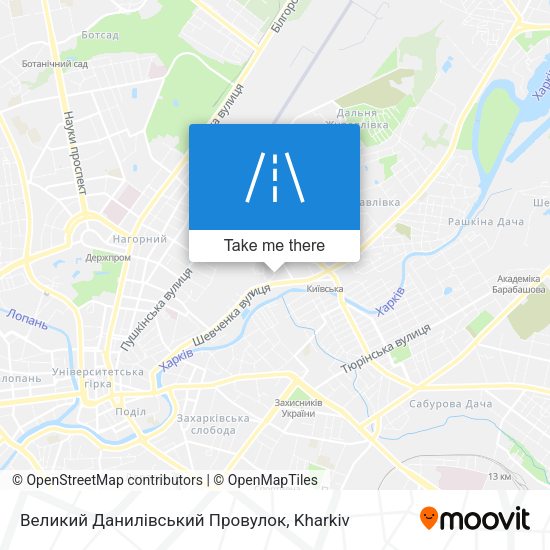 Карта Великий Данилівський Провулок