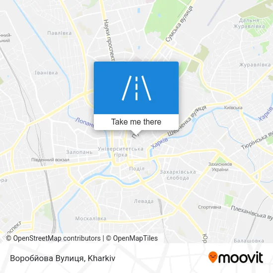 Карта Воробйова Вулиця