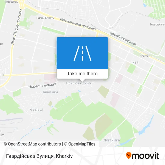 Карта Гвардійська Вулиця