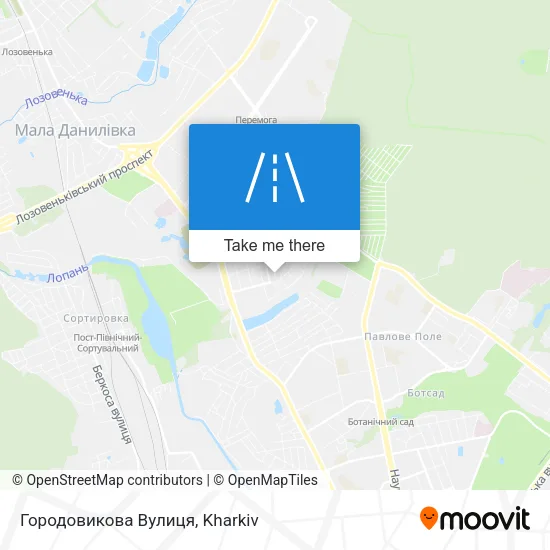 Карта Городовикова Вулиця
