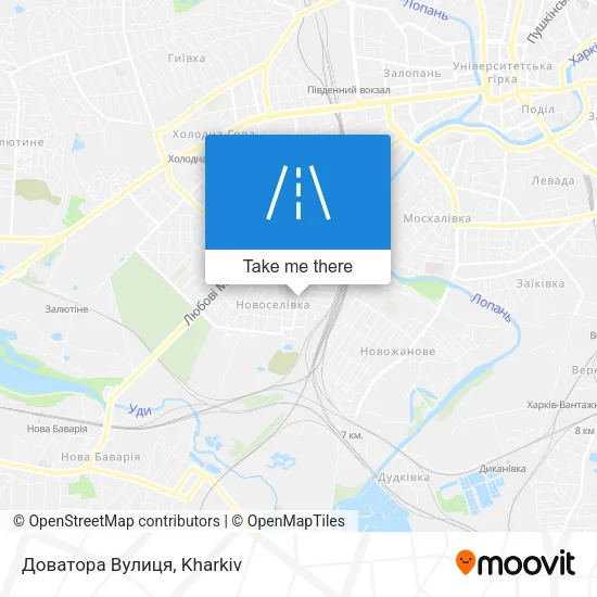 Карта Доватора Вулиця