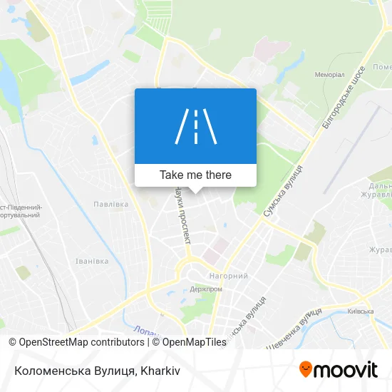 Карта Коломенська Вулиця