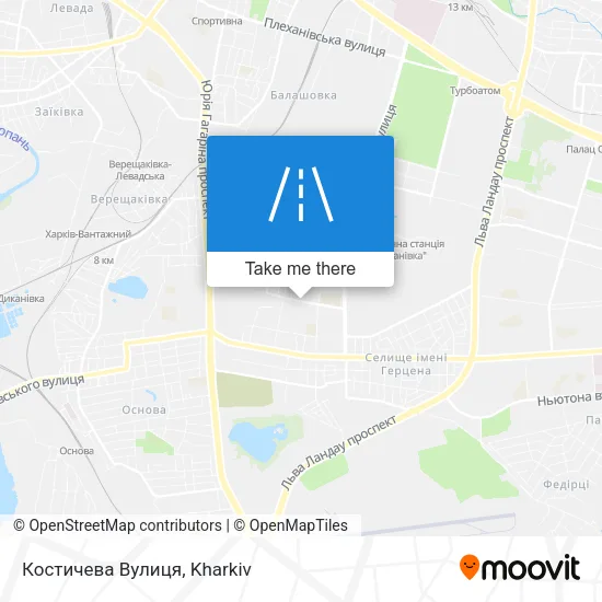 Карта Костичева Вулиця