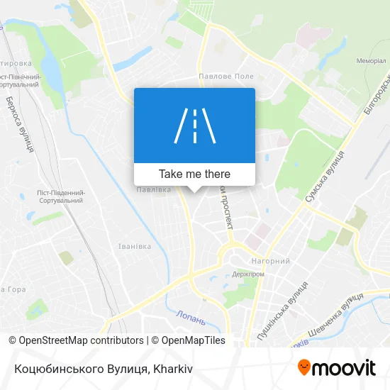 Карта Коцюбинського Вулиця