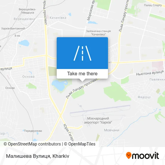 Карта Малишева Вулиця