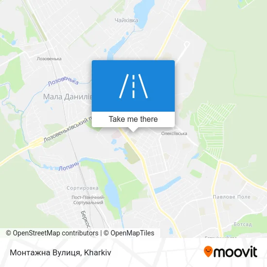 Карта Монтажна Вулиця