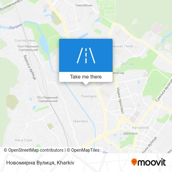Карта Новомирна Вулиця