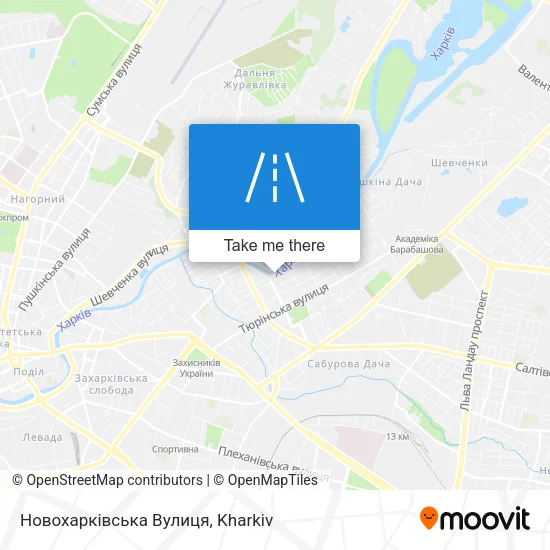 Карта Новохарківська Вулиця