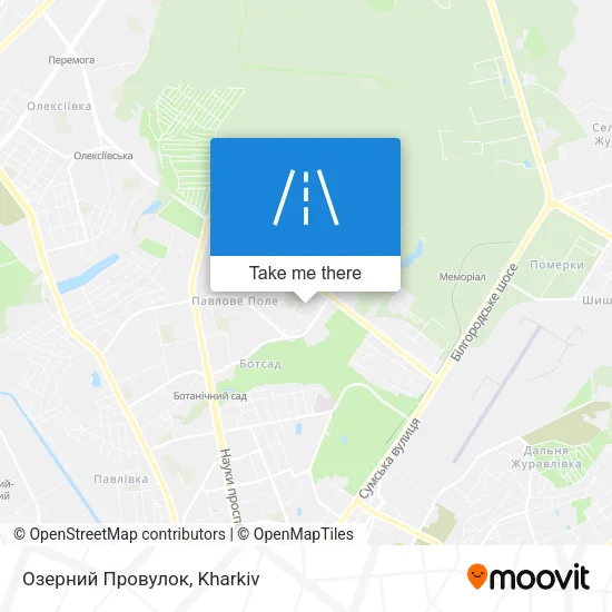 Карта Озерний Провулок