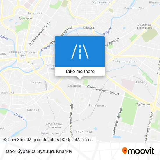 Карта Оренбурзька Вулиця