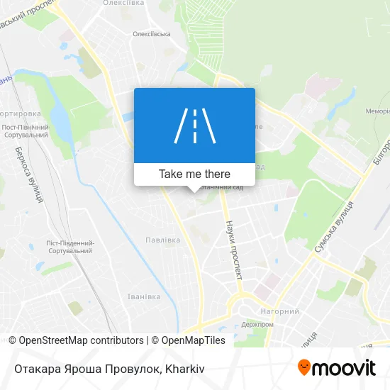 Карта Отакара Яроша Провулок
