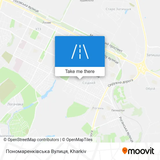 Карта Пономаренківська Вулиця