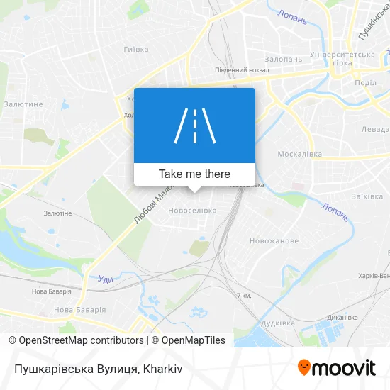 Карта Пушкарівська Вулиця