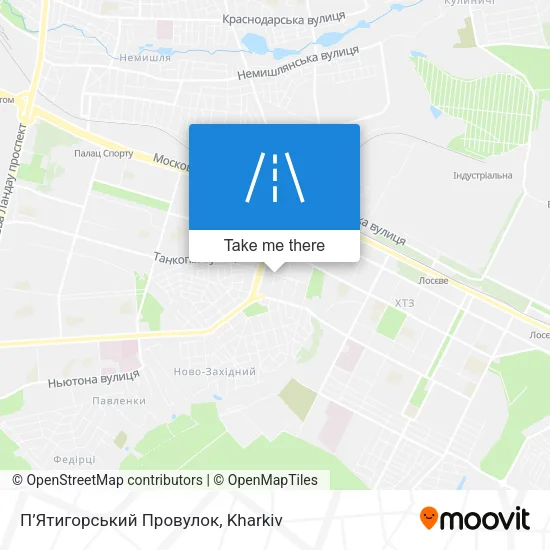 Карта П’Ятигорський Провулок