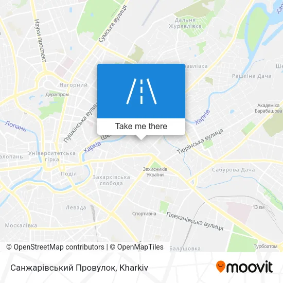 Карта Санжарівський Провулок