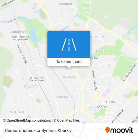 Карта Севастопольська Вулиця