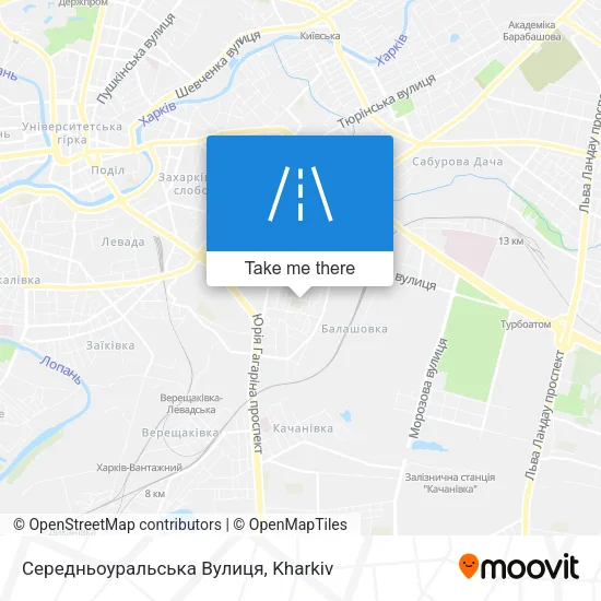 Карта Середньоуральська Вулиця