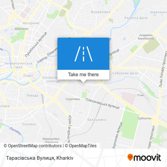 Карта Тарасівська Вулиця