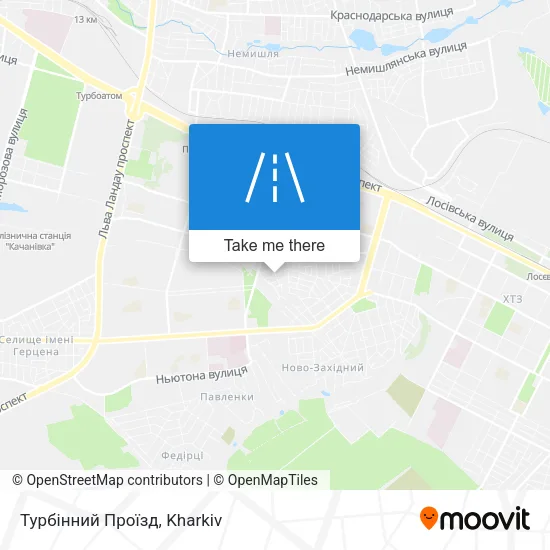 Карта Турбінний Проїзд