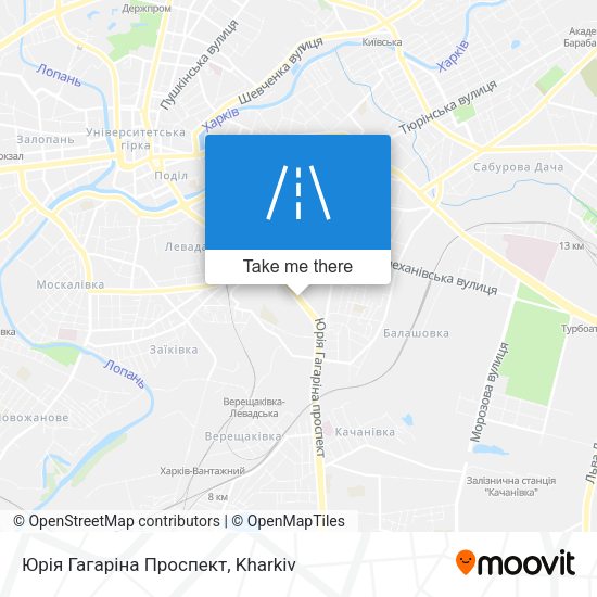 Карта Юрія Гагаріна Проспект