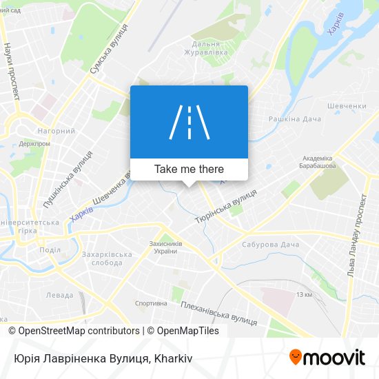 Юрія Лавріненка Вулиця map