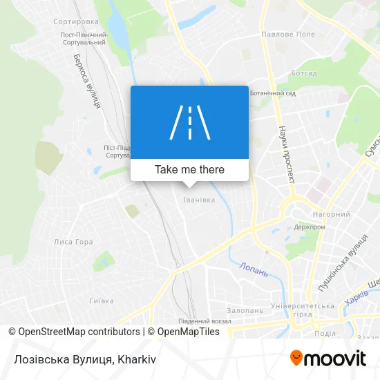 Карта Лозівська Вулиця
