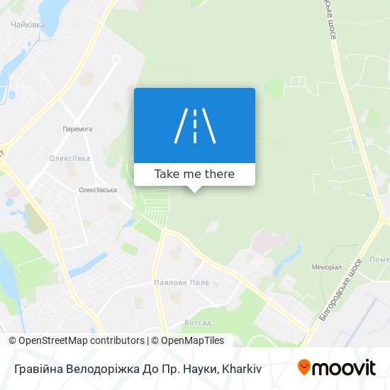 Гравійна Велодоріжка До Пр. Науки map