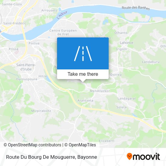 Route Du Bourg De Mouguerre map