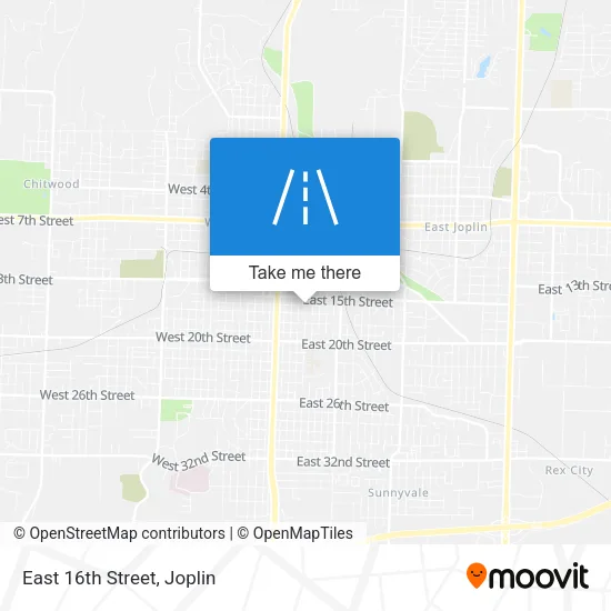 East 16th Street map