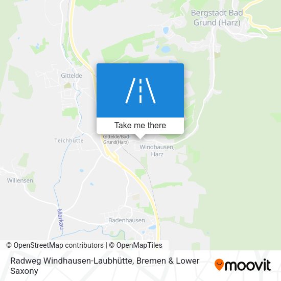 Radweg Windhausen-Laubhütte map