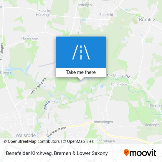 Benefelder Kirchweg map