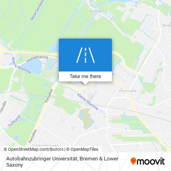 Autobahnzubringer Universität map