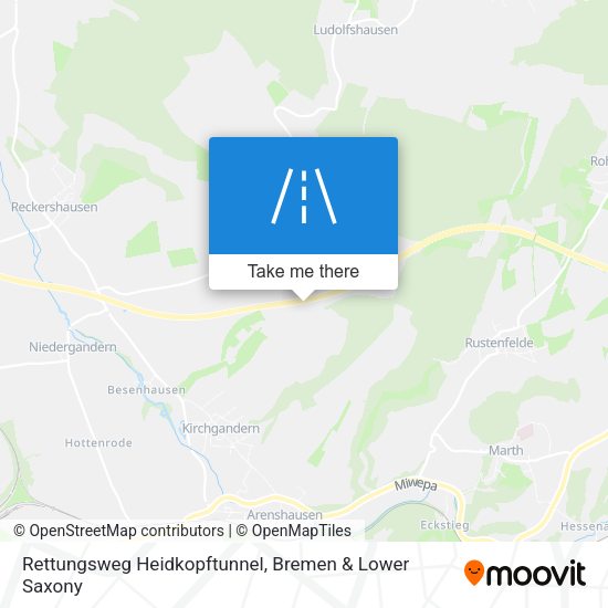 Rettungsweg Heidkopftunnel map