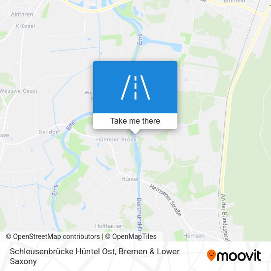 Schleusenbrücke Hüntel Ost map