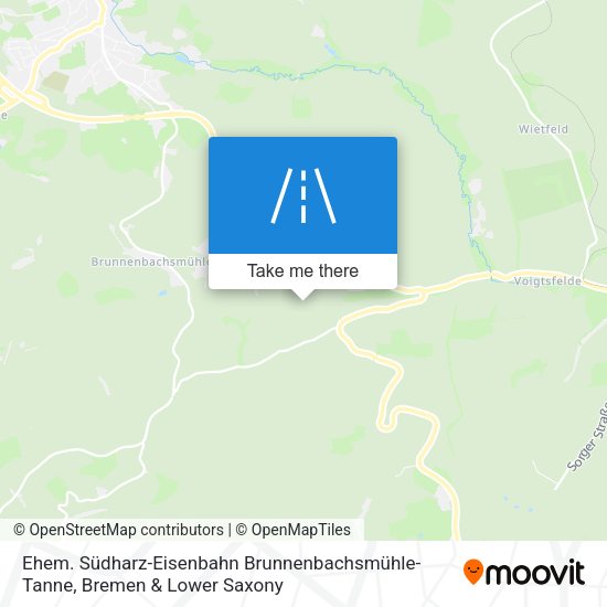 Ehem. Südharz-Eisenbahn Brunnenbachsmühle-Tanne map