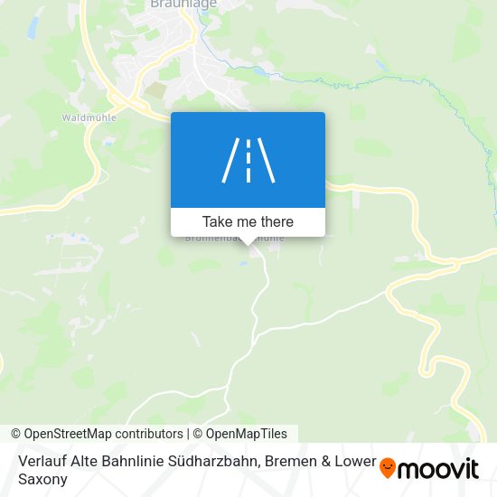 Verlauf Alte Bahnlinie Südharzbahn map