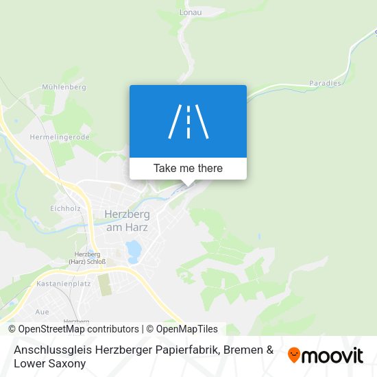 Anschlussgleis Herzberger Papierfabrik map