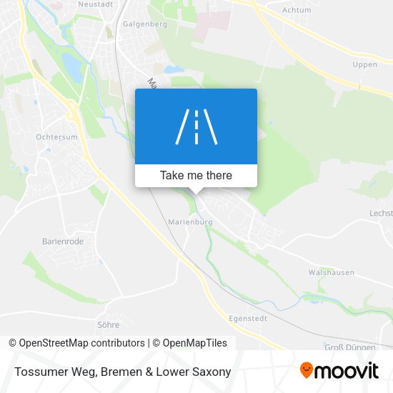 Tossumer Weg map