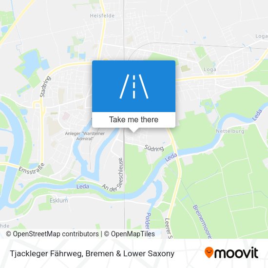 Tjackleger Fährweg map