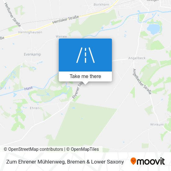 Zum Ehrener Mühlenweg map