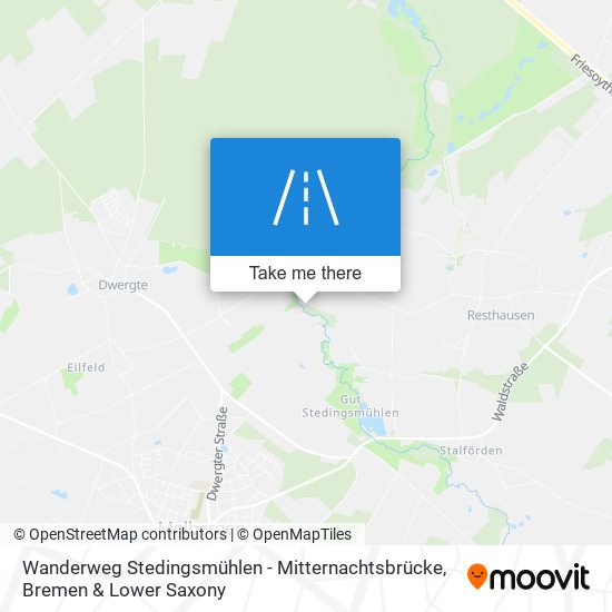 Wanderweg Stedingsmühlen - Mitternachtsbrücke map