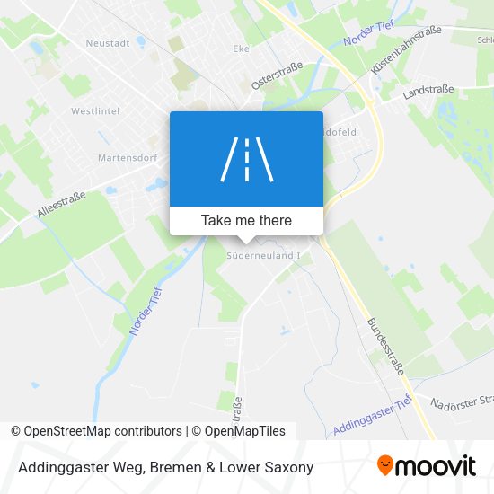 Addinggaster Weg map