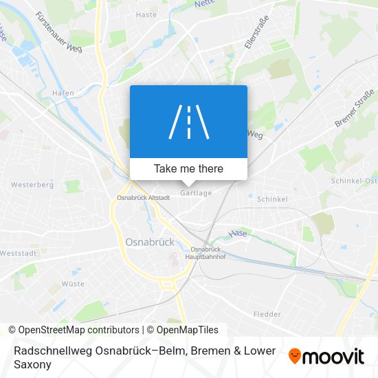 Radschnellweg Osnabrück–Belm map