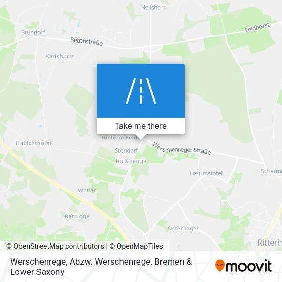 Werschenrege, Abzw. Werschenrege map